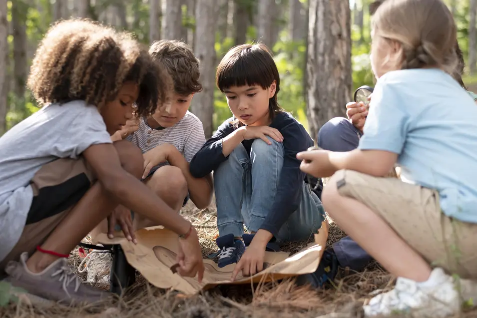 kids in the forest