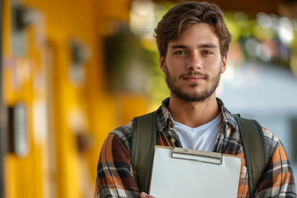 young man at college