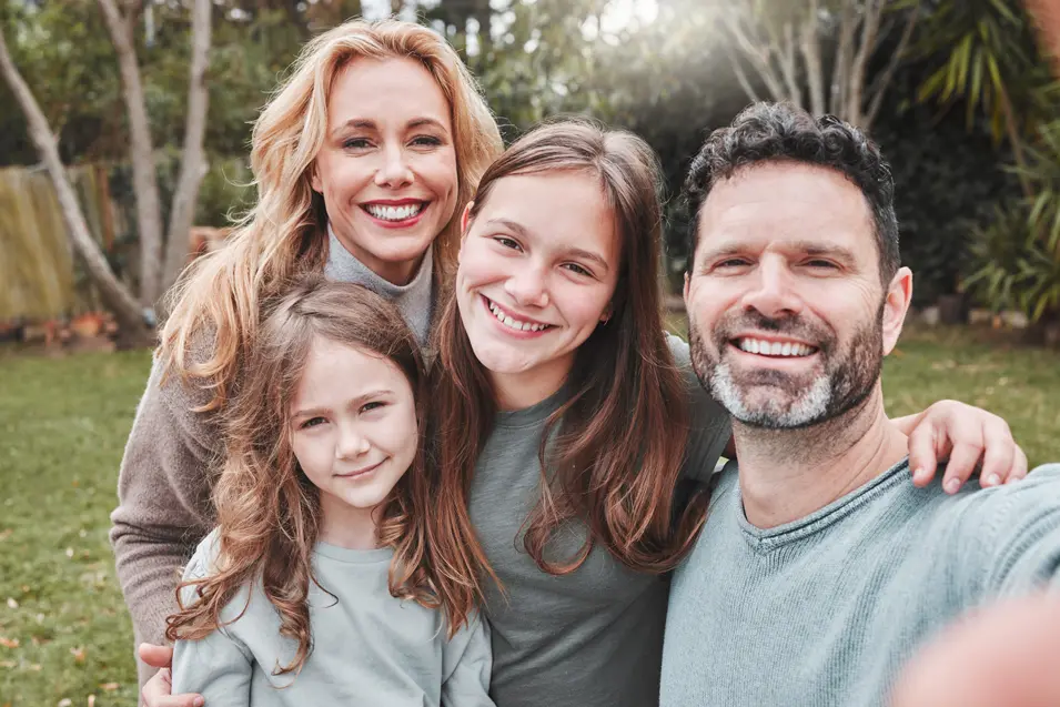 family posing for a picture