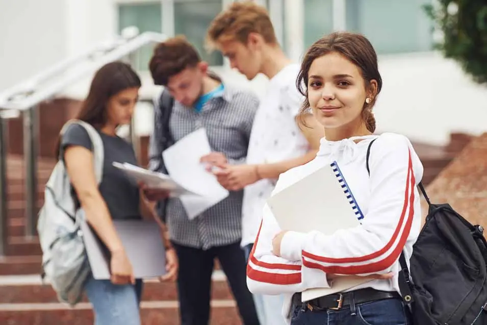 teen girl at school