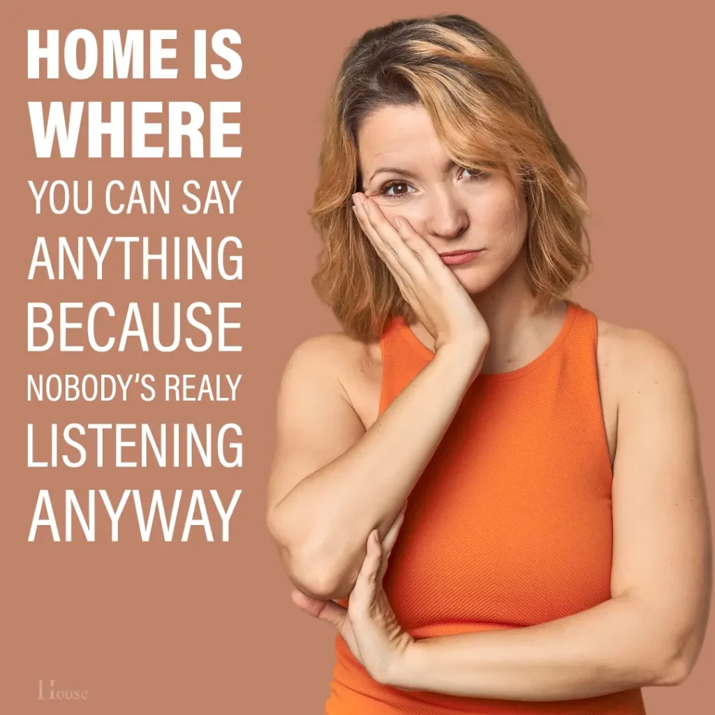 frustrated mom in orange shirt